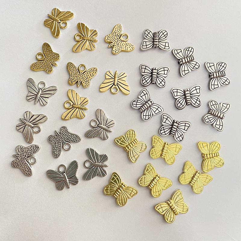 5 phiến bướm đúc xỏ lỗ 11*15mm nguyên liệu làm trâm làm trang sức cổ trang