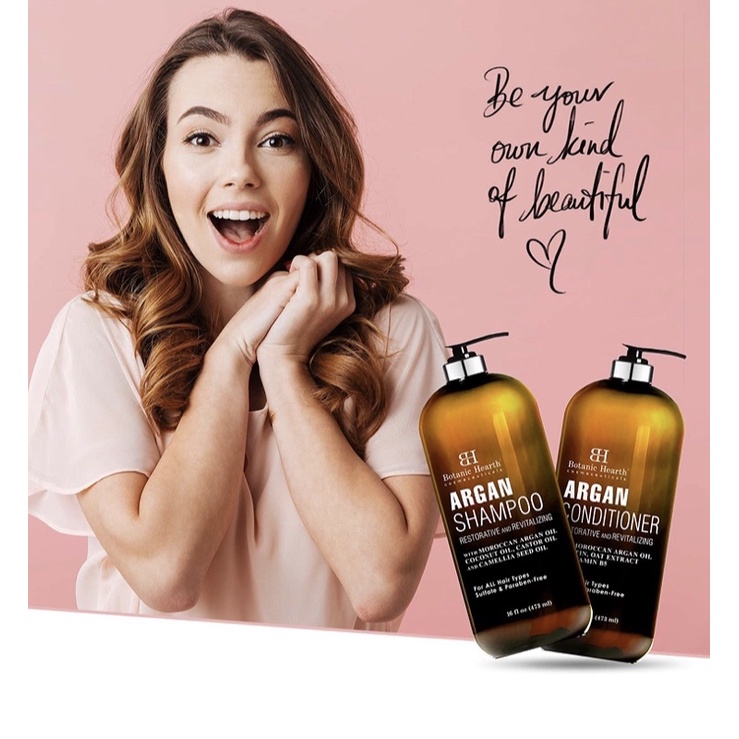 Bộ dầu gội + xả BOTANIC HEARTH Argan Oil Shampoo and Conditioner 473ml/chai USA