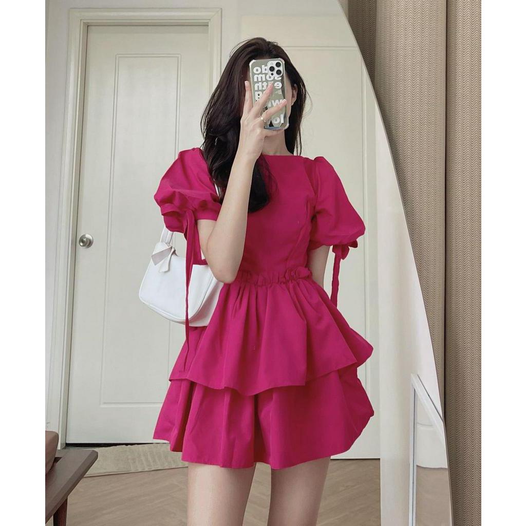 Đầm Ngắn Tay Thắt Dây Thời Trang Sành Điệu 61262