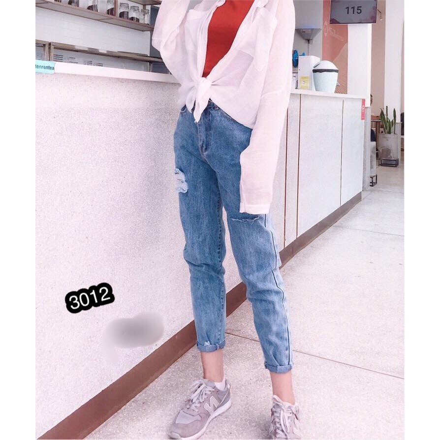 [ẢNH THẬT + VIDEO] Quần Jeans Nữ Phối Rách Cao Cấp OHS3012 | BigBuy360 - bigbuy360.vn