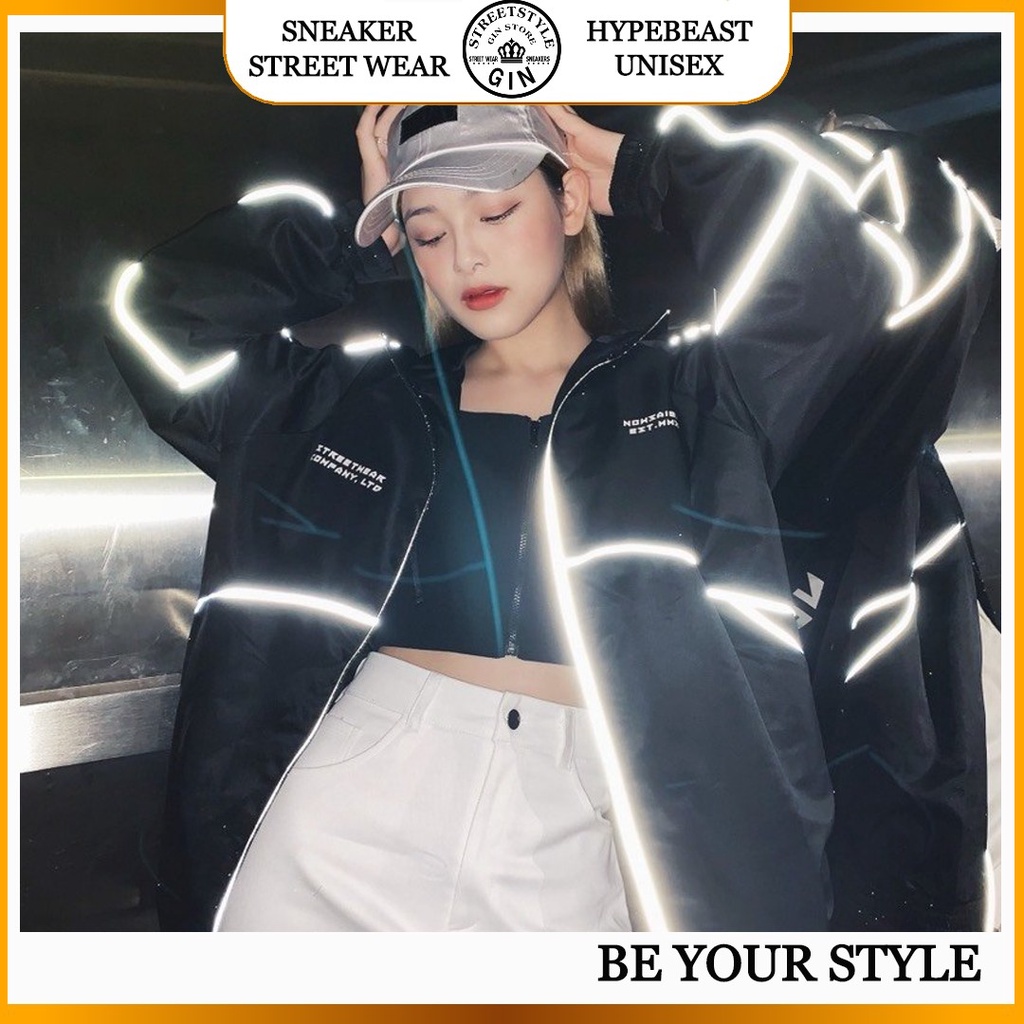Áo khoác dù Local brand viền đen phản quang mẫu NOW SAIGON AERO JACKET form rộng unisex nam nữ - Gin Store
