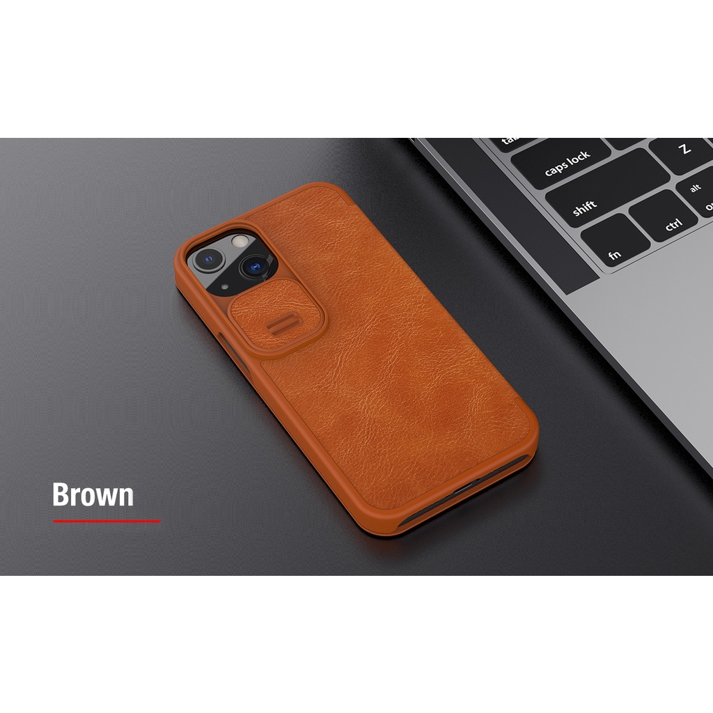 Bao da iPhone 13/ 13 Pro/ 13 Pro Max hiệu Nillkin Qin - Hàng chính hãng
