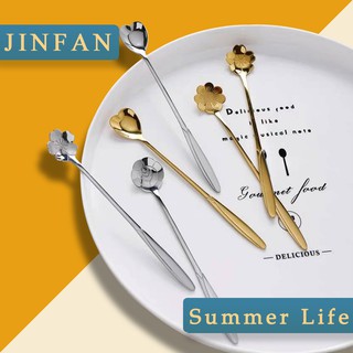 Stainless steel Japanese style rose love cherry long handle mixing spoon