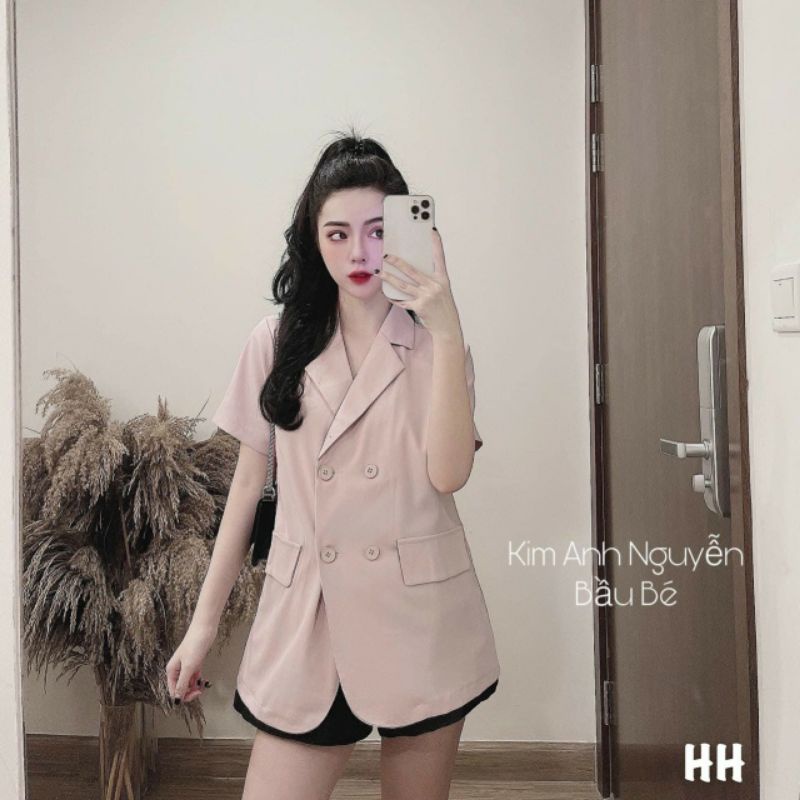 Áo cổ vest cộc tay nhiều màu hàng đẹp