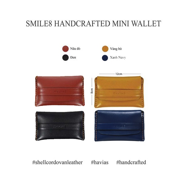 Ví da Mini Handcrafted Smile8 Wallet Vàng