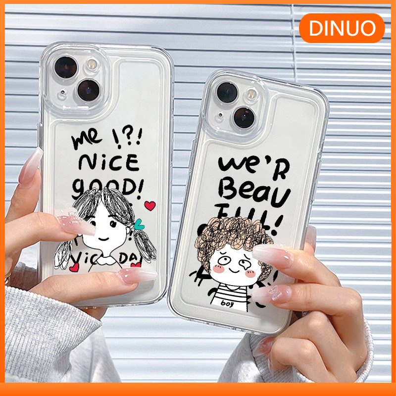 Ốp lưng iphone Ốp Điện Thoại  Mềm In Hình Cặp Đôi Tóc Xoăn Cho Iphone 13 14 7P 12 11Dinuo case