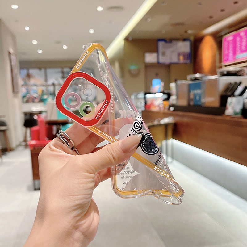 Ốp Điện Thoại Silicon Mềm Viền Màu Hình Gấu Cho Iphone