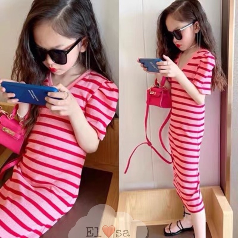 Body tăm gân hồng siêu mềm cho bé gái