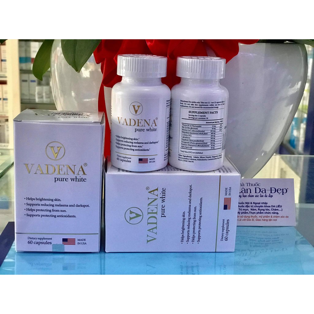 (HÀNG CHÍNH HÃNG Làn Da Đẹp) - VADENA PURE WHITE - Viên uống chống nắng sáng da | BigBuy360 - bigbuy360.vn