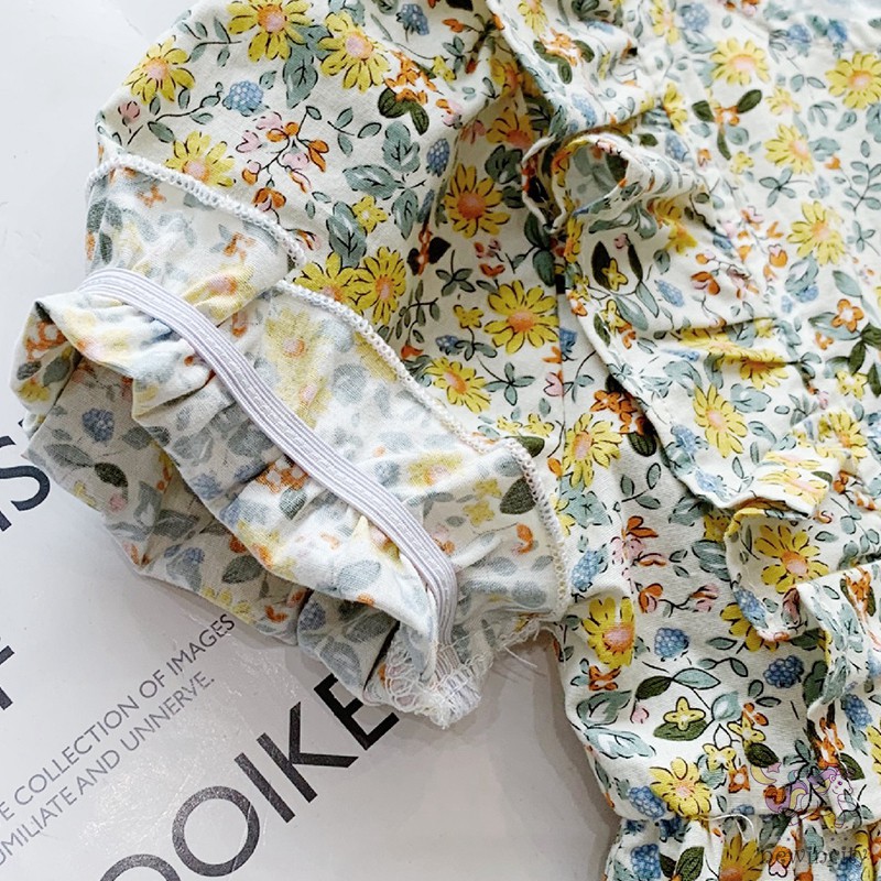 Đầm Cotton In Hoa Thời Trang Mùa Hè Cho Bé Gái