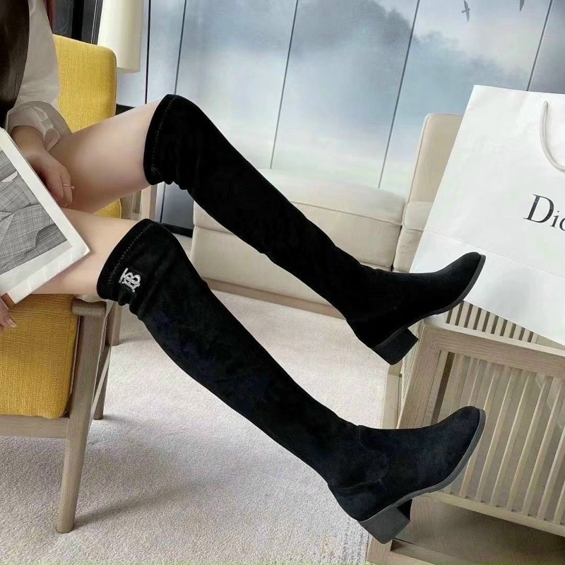 Boot đùi da lộn gắn tag