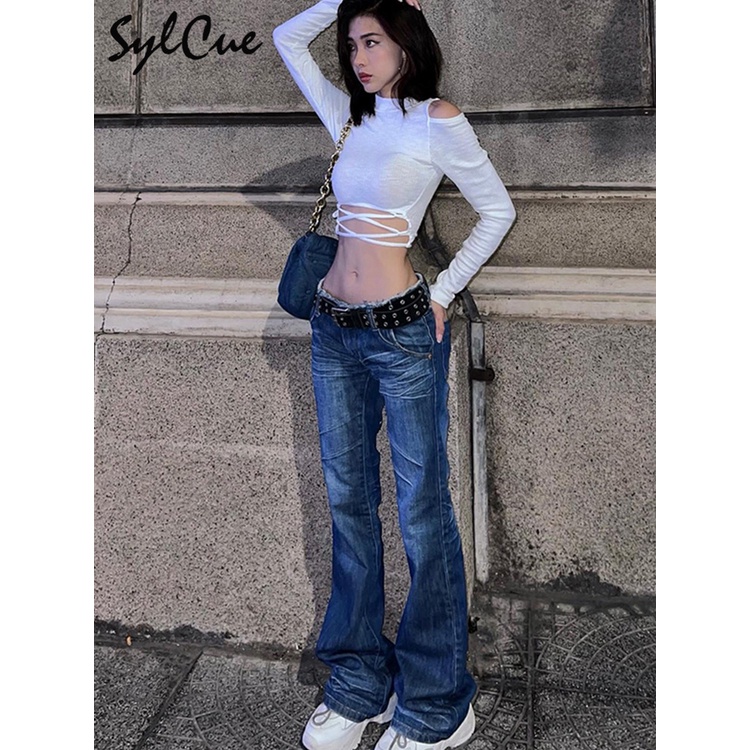 Áo thun dệt kim Kliou co giãn tay dài xuyên thấu quyến rũ thời trang 2022