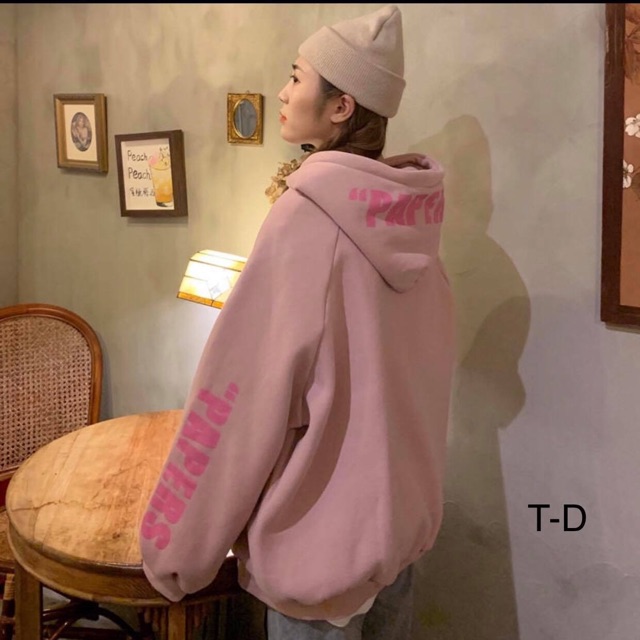 Áo hoodie Papers chữ tay mũ TDU1119