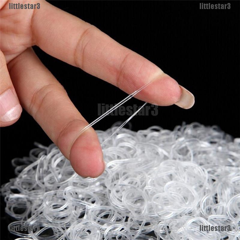 300 Dây Thun Buộc Tóc Trong Suốt Kích Thước 3Cmx3Cm
