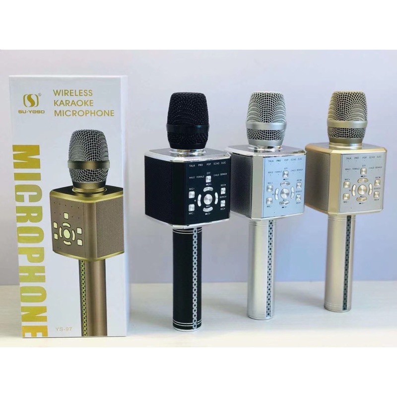 Mic Hát Karaoke Bluetooth Kèm Thu âm livestream YS-97 Đời Mới Nhất bảo hành 1 năm