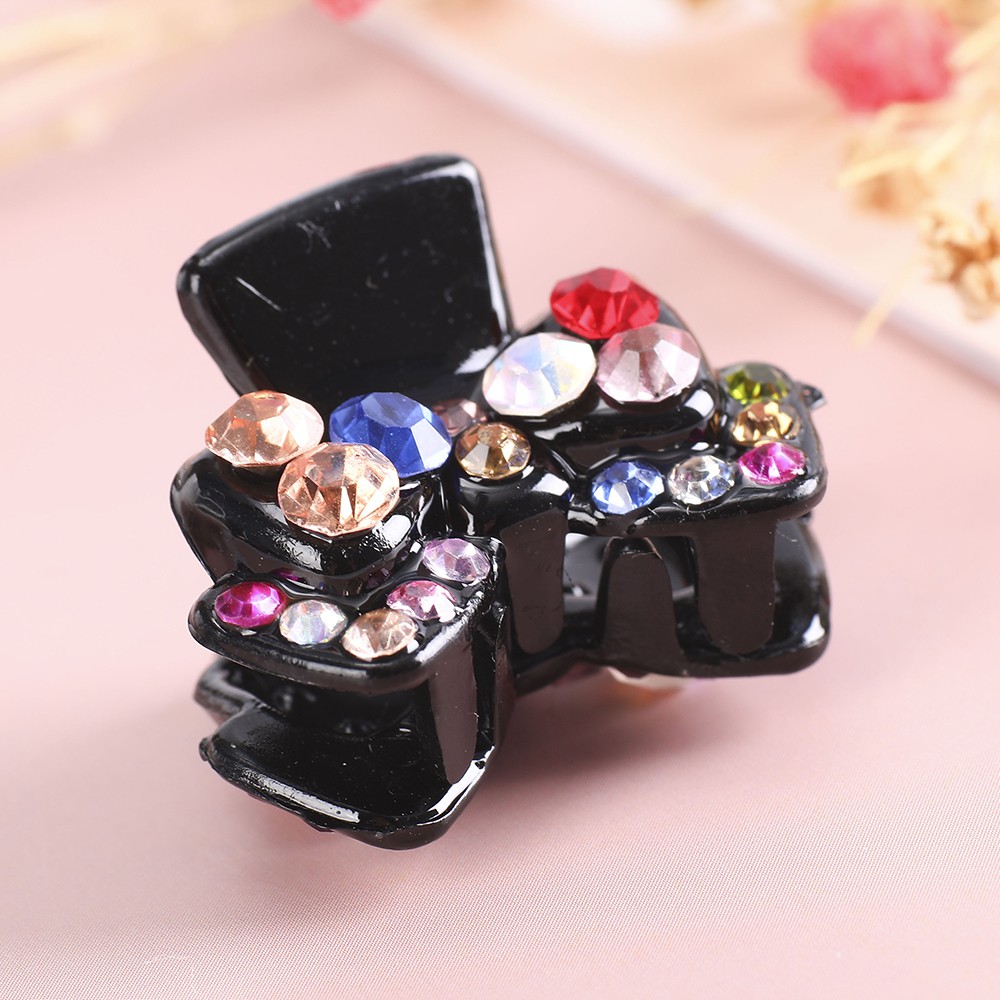 Kẹp Tóc Hình Nơ Đính Đá Lấp Lánh Xinh Xắn Phong Cách Hàn Quốc