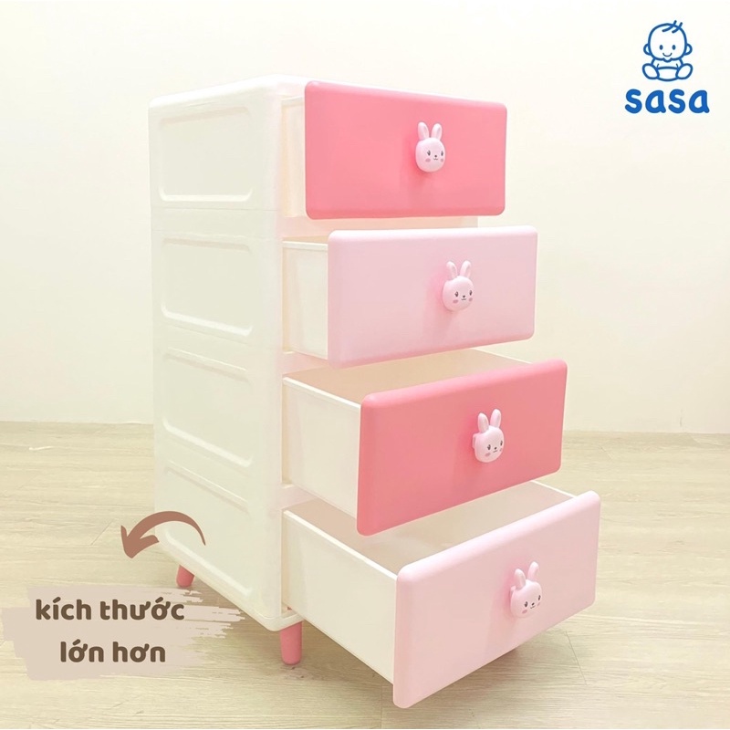 Tủ nhựa đựng đồ Gấu/ Thỏ - Tủ nhựa ngăn kéo đựng đồ cho bé Brown&amp;Cony