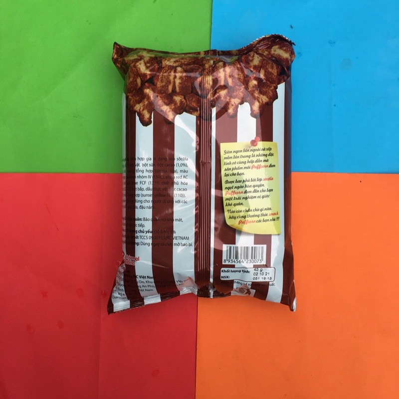 Bim bim Snack Puff Corn vị sô cô la gói 35g/gói Bim bim socola
