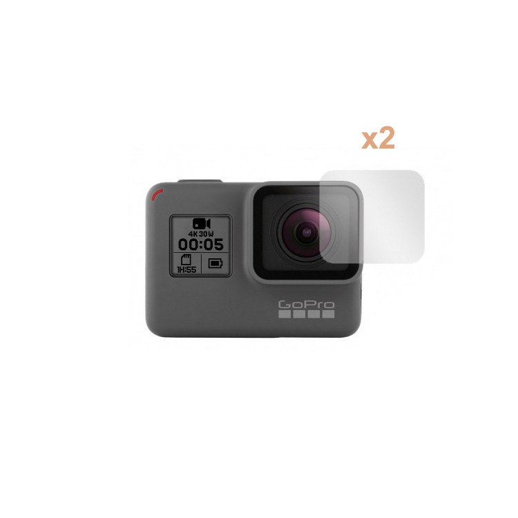 Miếng dán Gopro 5 6 7 black white silver - cường lực chống trầy bảo vệ (2 bộ dán 2 lần)