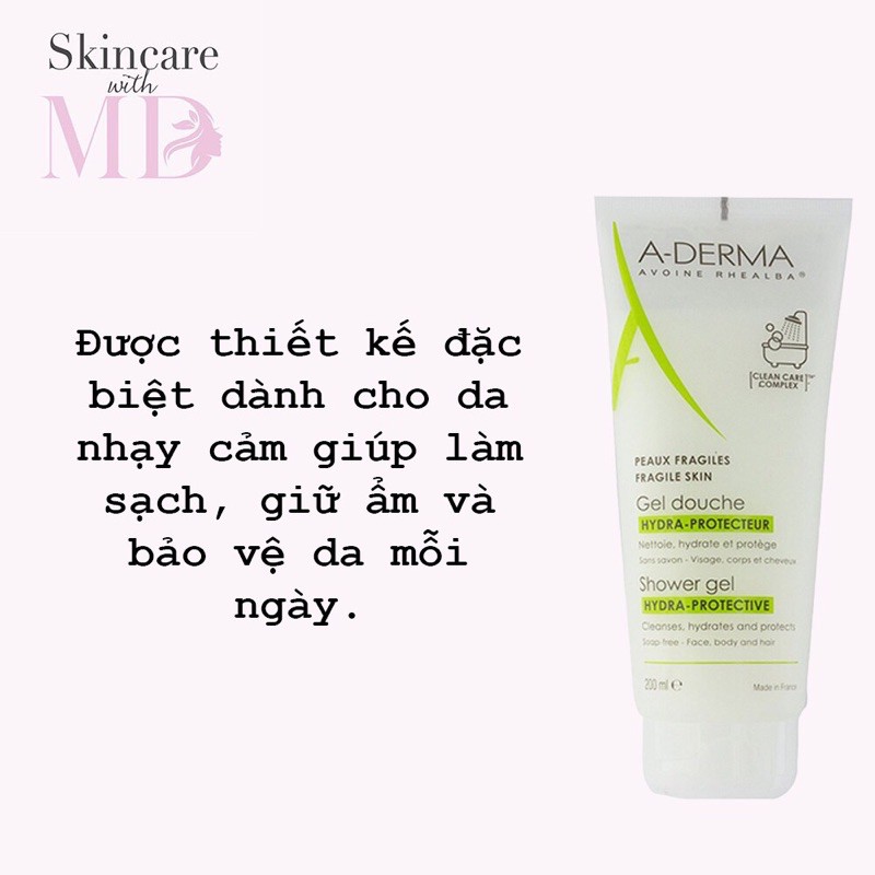 Sữa rửa mặt và tắm Aderma cho da khô và da thường 500ml