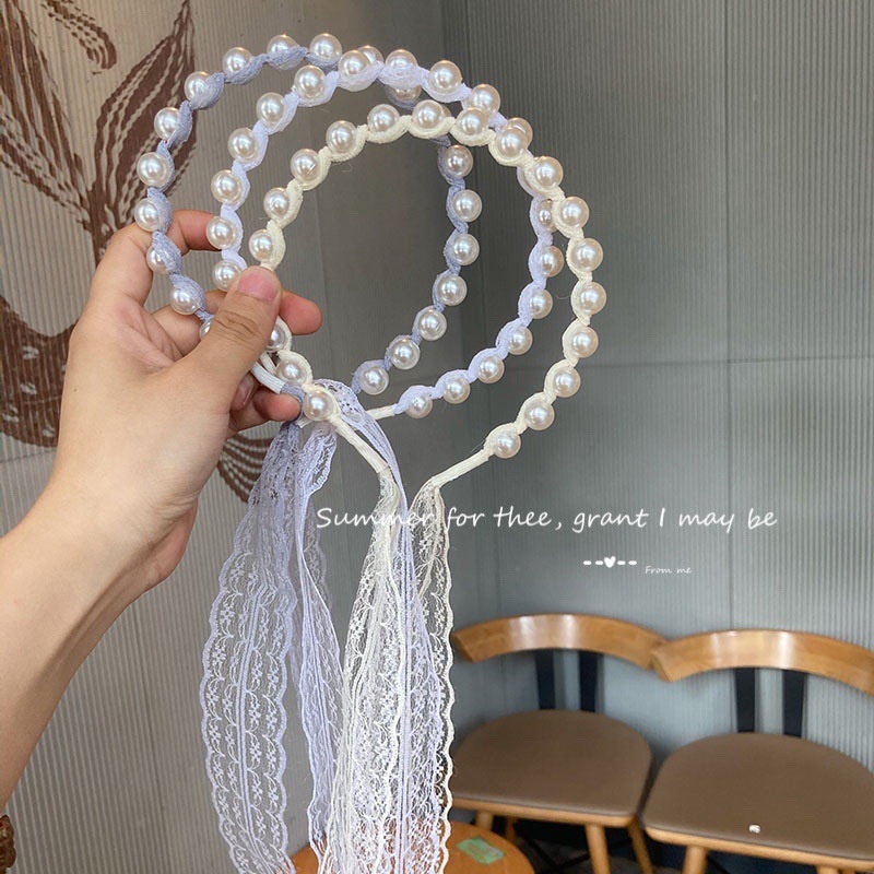 Cài tóc phối ren đính ngọc trai xinh xắn thời trang cho nữ