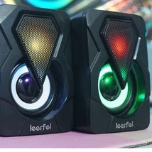 Loa vi tính máy tính mini laptop LED 7 màu E-1046/ E-1053 để bàn bass giá rẻ PUKIGO L046