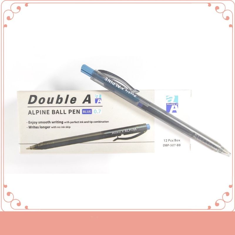 Bút bi double A tritouch 0.7mm ( hộp 12 cây) bút bi mực xanh nét đậm, viết êm tay, cam kết hàng chuẩn - soleil shop
