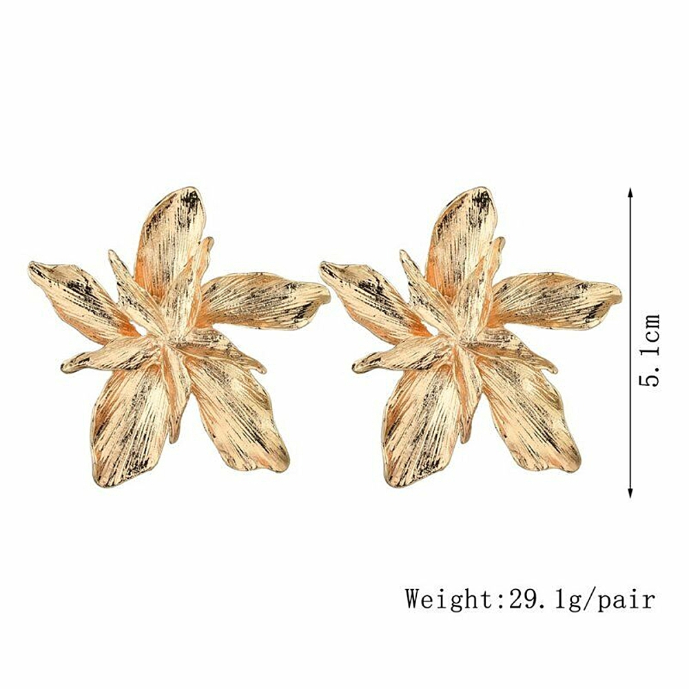 Đôi khuyên tai kim loại tạo hình hoa thời trang cho nữ