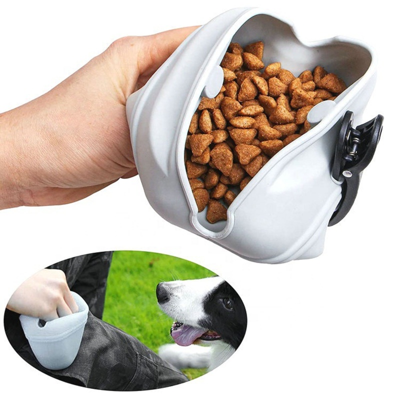 Túi Silicone Đựng Đồ Dùng Huấn Luyện Cún Cưng Cài Khóa Nam Châm Tiện Dụng