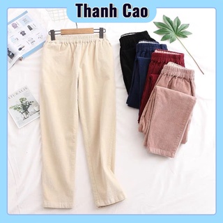 Quần baggy nhung tăm cạp chun