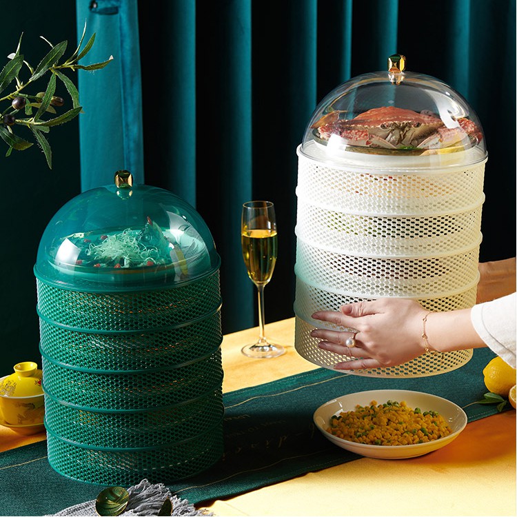Lồng Bàn Đậy Thức Ăn Thông Minh Nhiều Tầng - Nắp Đậy Thức Bằng Lưới Thông Thoáng Không Gỉ Siêu Bền