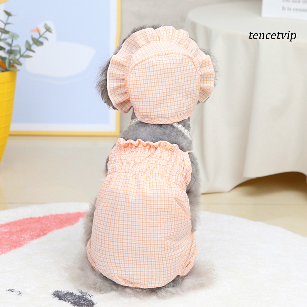 Áo khoác mềm nhẹ in sọc caro phong cách mùa hè cho thú cưng