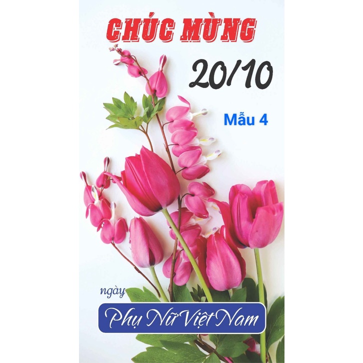 Thiệp chúc mừng ngày phụ nữ việt nam thiệp in nổi 20/10 18.5x10cm(loại giấy dày)