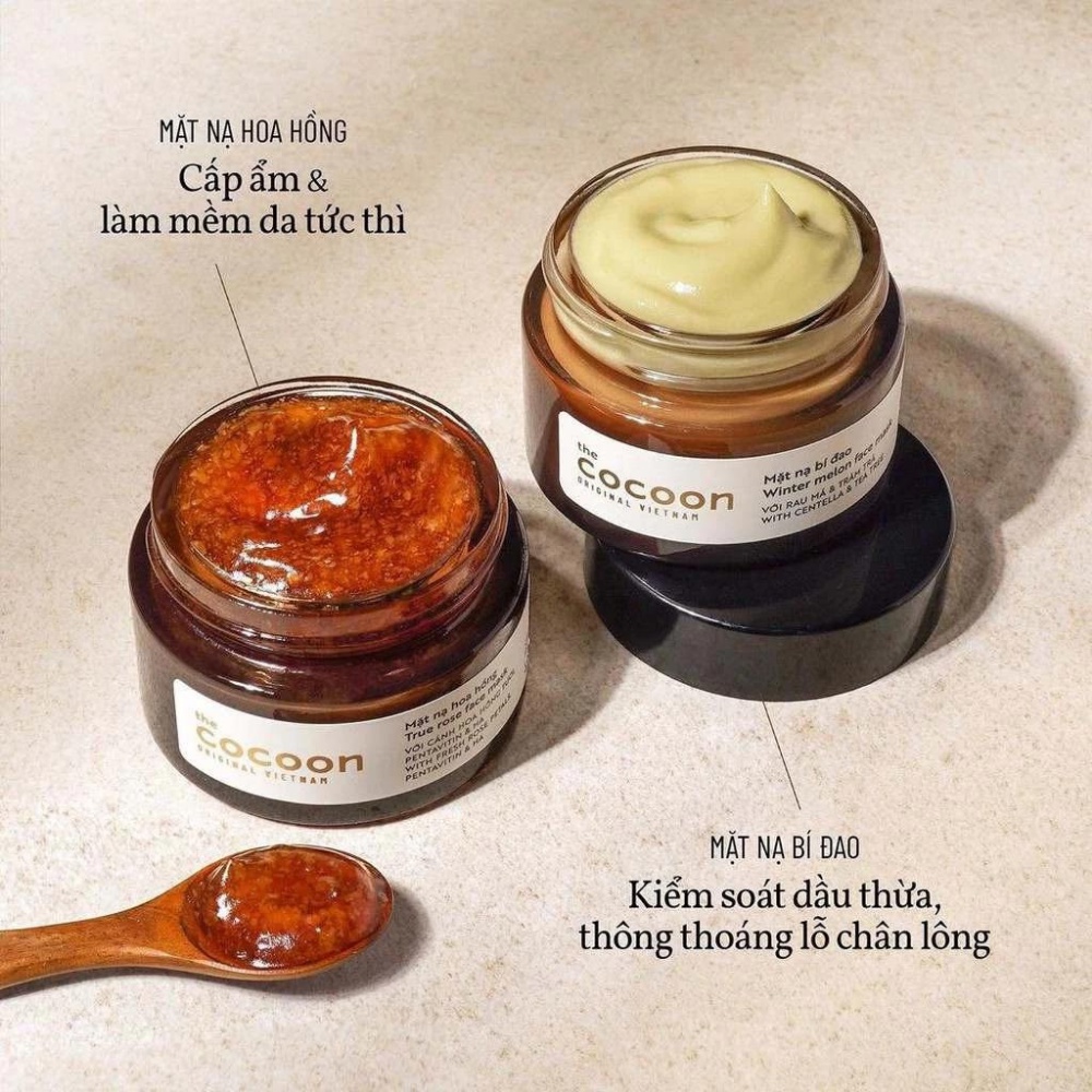 Mặt nạ hoa hồng Cocoon True Rose Face Mask 30ml từ cánh hoa hồng giúp da mịn màng