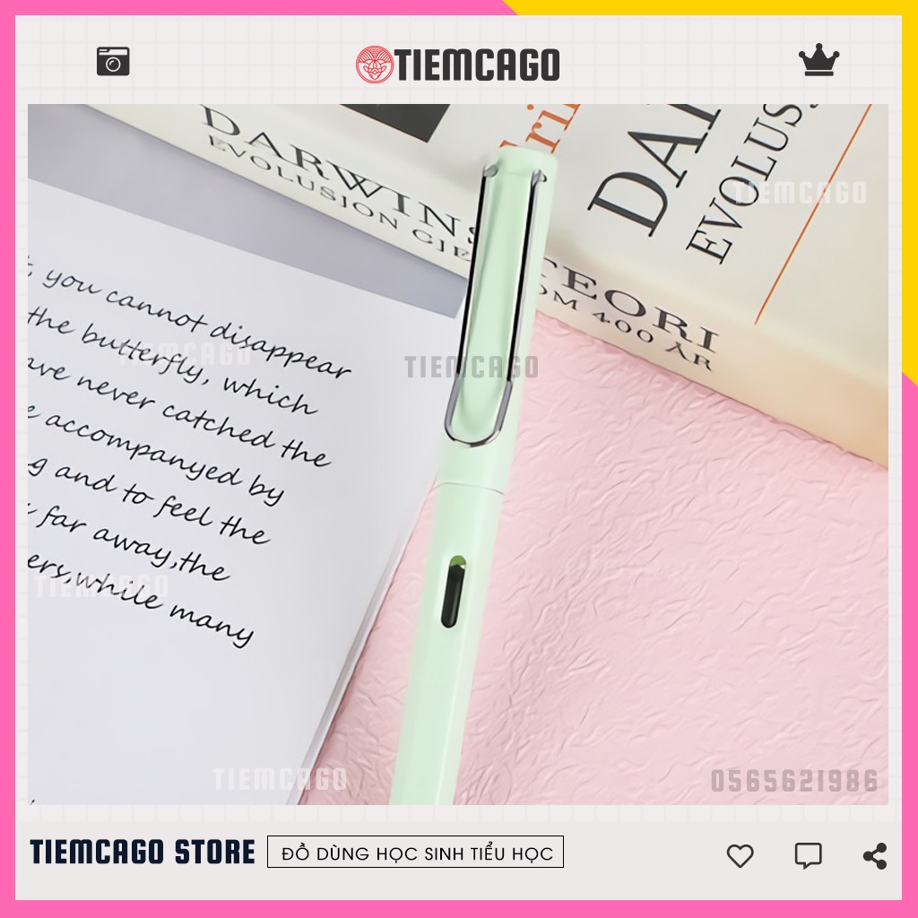 Bút máy luyện chữ đẹp nét thanh đậm ngòi trơn êm ái thân nhỏ cho bé học lớp 1 CG16