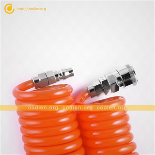 Dây xoắn dẫn hơi khí nén 6m-9m-12m-15m cam trắn đẹp phi 8