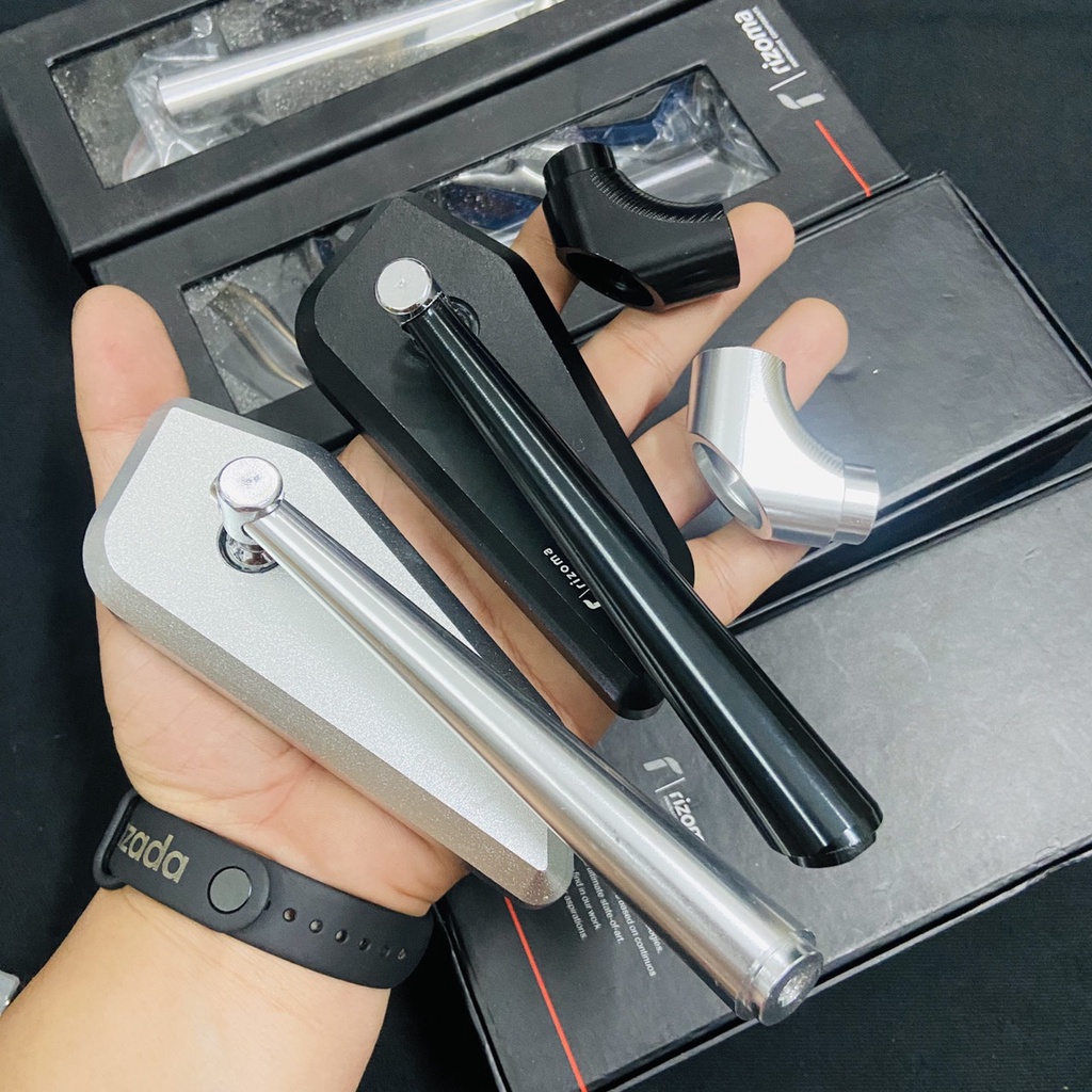 Gương, kính chiếu hậu 744 chân 3D chất liệu nhôm nguyên khối CNC gắn mọi dòng xe máy Honda, Yamaha