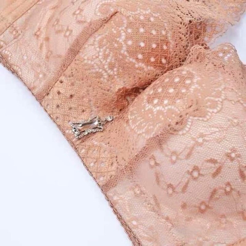 Áo ngực ren bản to không gọng đệm mỏng ôm gọn ngực, chống xệ, chống lằn mỡ X025
