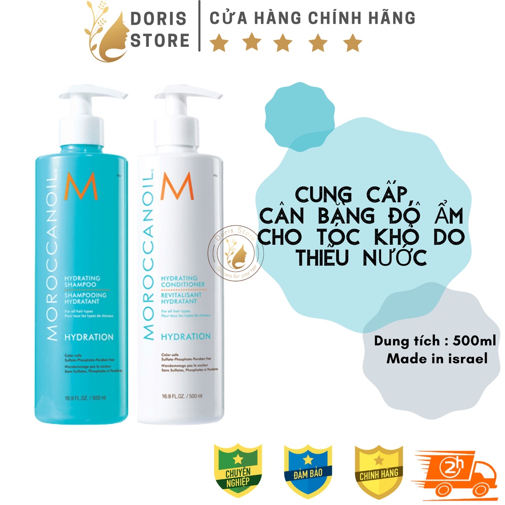 MOROCCANOIL - Cặp Dầu Gội Dầu Xả Dưỡng Ẩm Sâu Phục Hồi Tóc Hư Tổn MOROCCANOIL 500ml