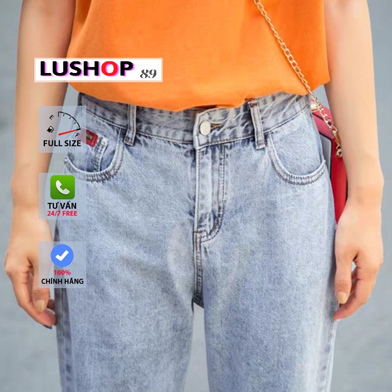 Quần bò baggy nữ quần jeans nữ quần rách phong cách bụi cạp cao quần nữ đẹp 3 size S M L hot Lushop89 QT17 | BigBuy360 - bigbuy360.vn