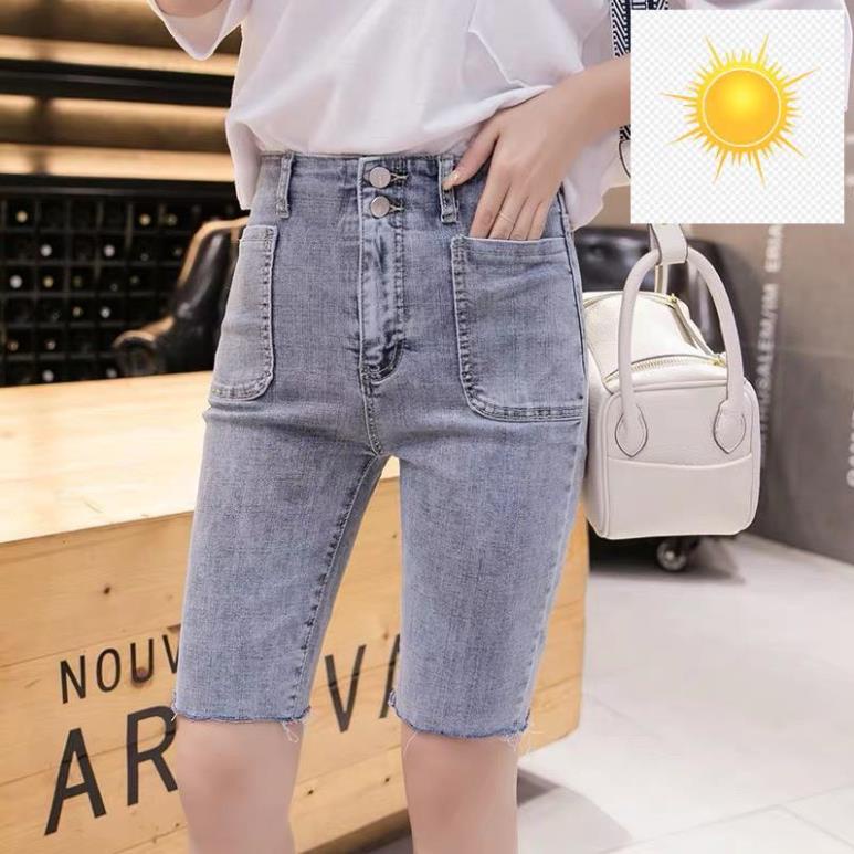 ️🎽 Quần jean ngố / lửng lưng siêu cao, 2 nút, túi 2 bên, BIG SIZE dành cho người béo, co dãn mạnh rẻ đẹp 3339 ️🎽