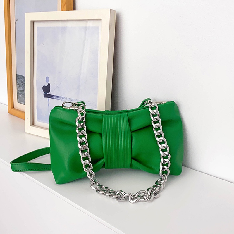 Túi đeo chéo IELGY phối dây xích kiểu dáng nơ thời trang xinh xắn dành cho nữ