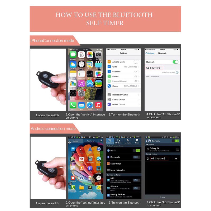 Nút bấm chụp ảnh từ xa kết nối bluetooth không dây tiện dụng cho điện thoại!