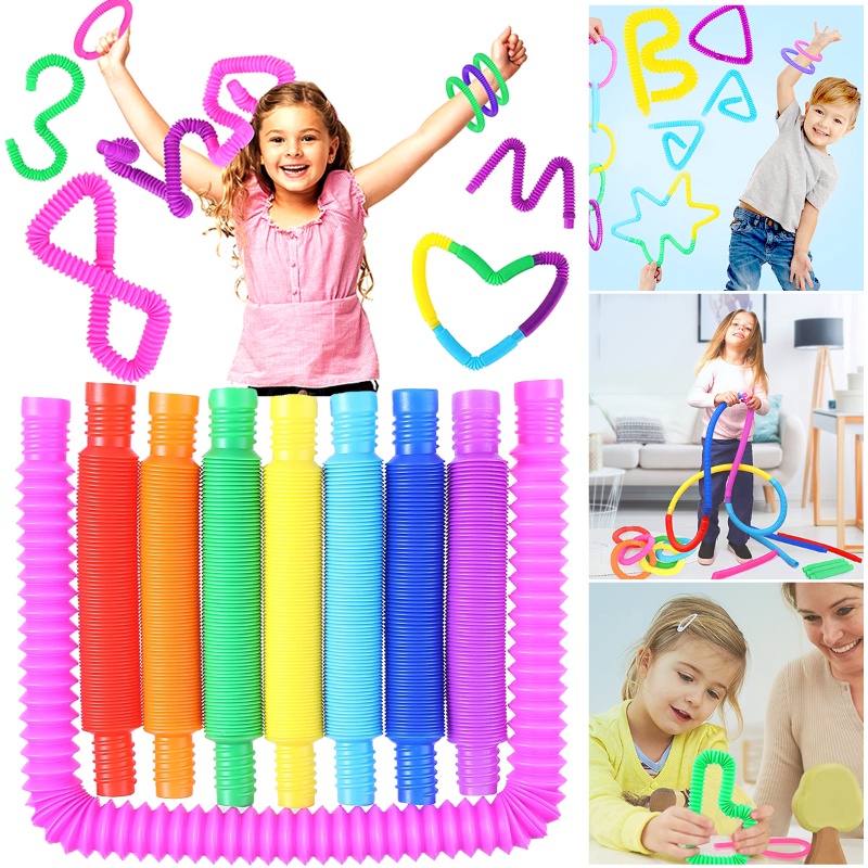 Đồ Chơi Ống Lượn Sóng Nhiều Màu Sắc Cho Bé - Đồ Chơi Cảm Biến - - Đồ Chơi Mã Hóa - Ống Co Giãn - -