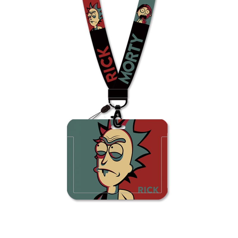 Vỏ Bảo Vệ Thẻ Đi Học / Xe Buýt Hình Rick Và Morty Vui Nhộn Kèm Dây Đeo Cổ Tiện Dụng