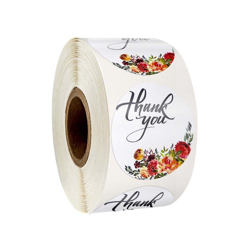 Cuộn 500 Hình Dán &quot;Thank You&quot; Cho Trang Trí Giáng Sinh