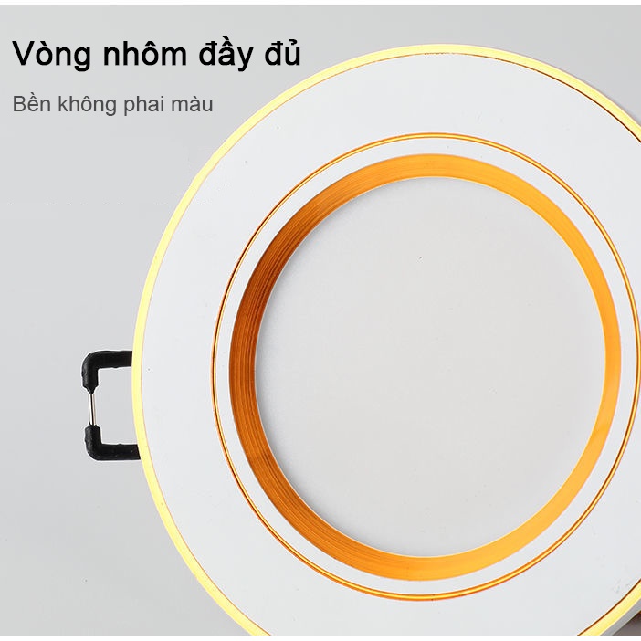 Đèn LED âm trần 5W/7W/12w、 3 màu chế độ nhôm đúc tản nhiệt tốt - bảo hành 1 năm