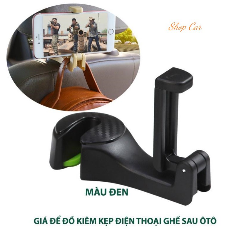 Móc Treo Đồ Sau Ghế Ô Tô Kiêm Giá Để Điện Thoại
