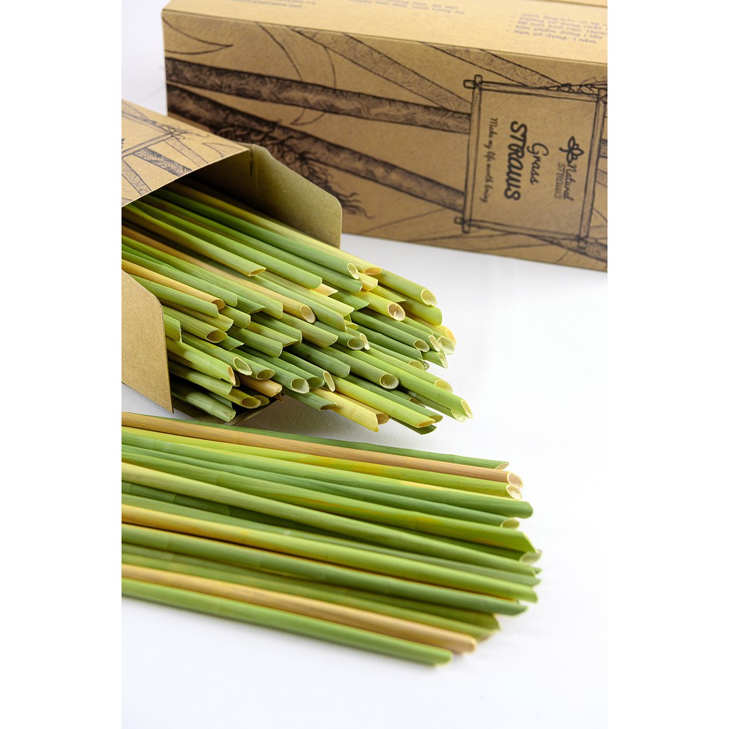 Ống hút cỏ Bàng khô (100+5 ống) [Đường kính lớn nhất thị trường]