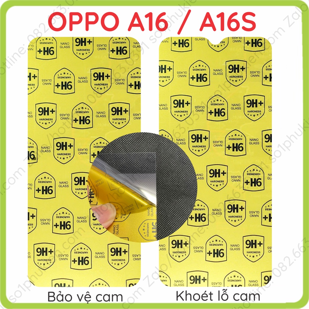 Dán cường lực Oppo A16 / A16S nano dẻo siêu bền, trong suốt, chống bám vân tay độ cường lực 9H+